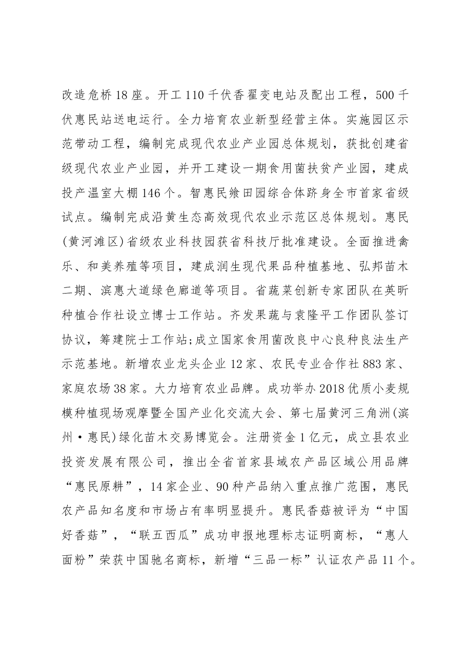 2019年惠民县人民政府工作报告(全文).docx,第4页预览