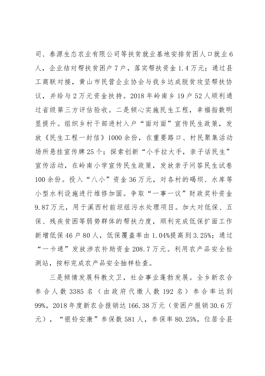 2019年岭南乡人民政府工作报告.docx,第3页预览