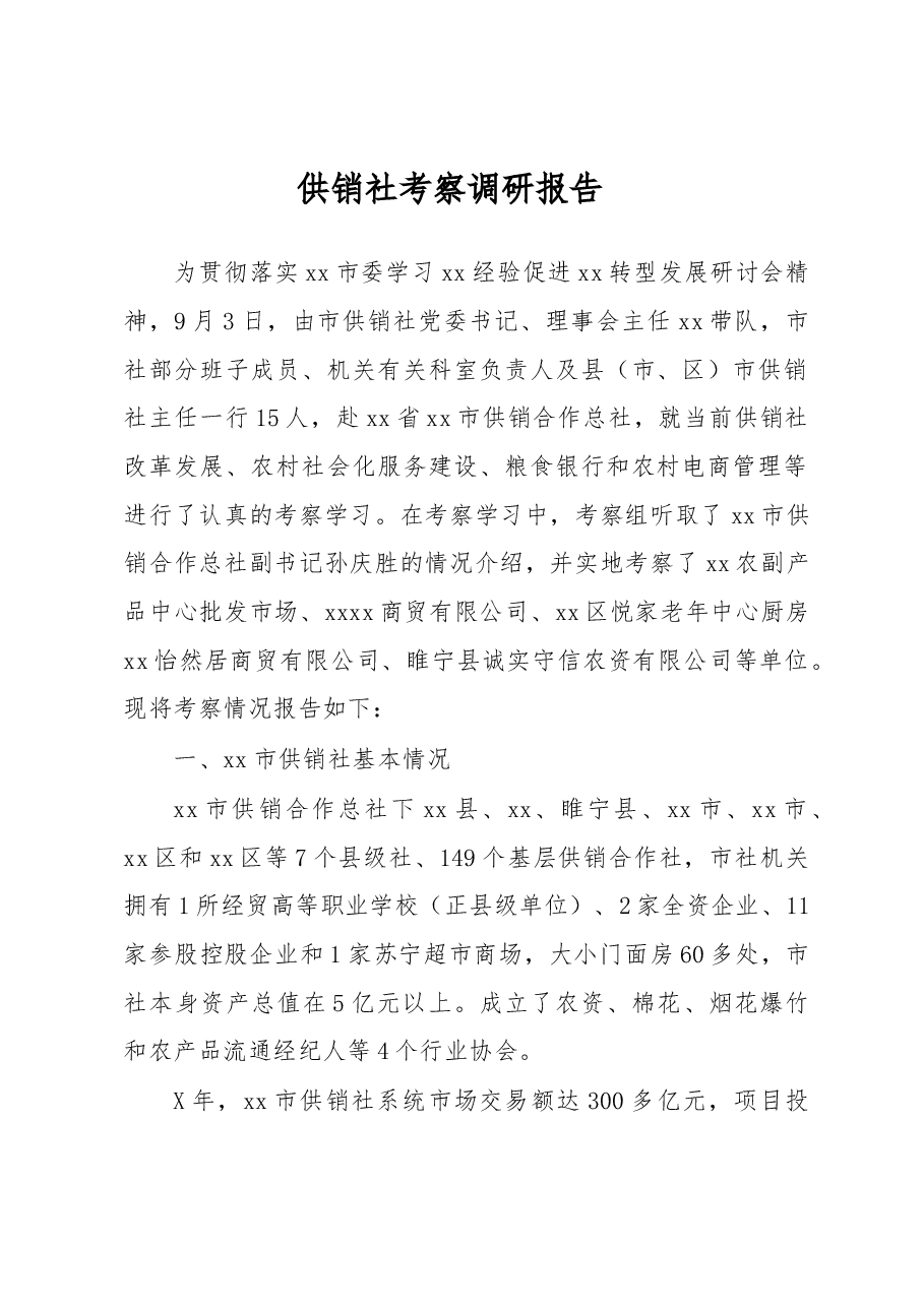 供销社考察调研报告.docx,第1页预览