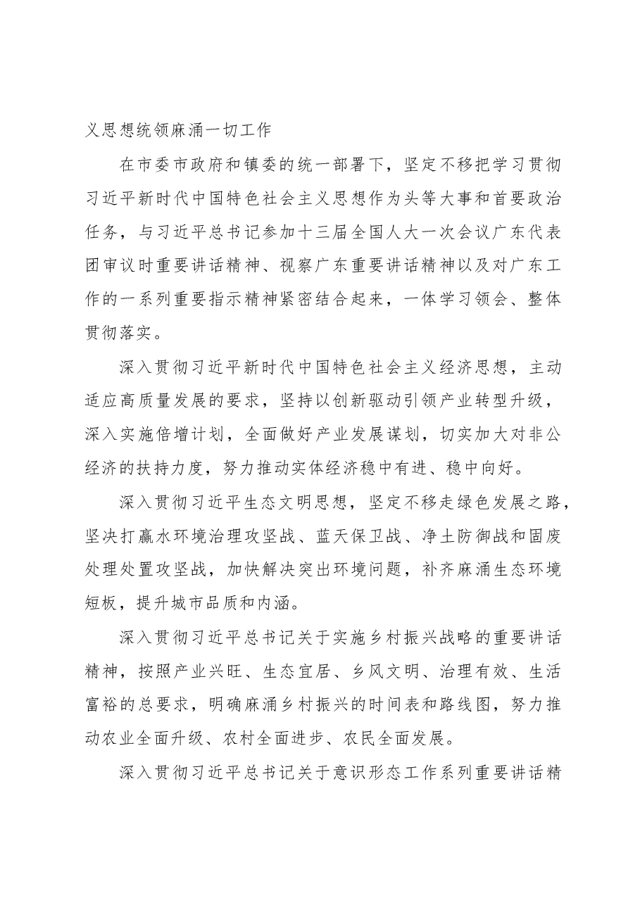 2019年麻涌镇政府工作报告.docx,第2页预览
