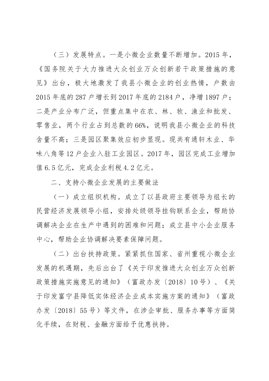 富宁县小微企业发展情况调研报告.docx,第2页预览