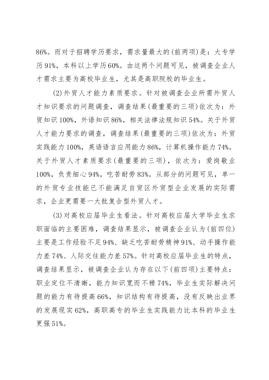 川南临港自贸区外贸人才需求情况调研报告_周瑜.docx,第3页预览