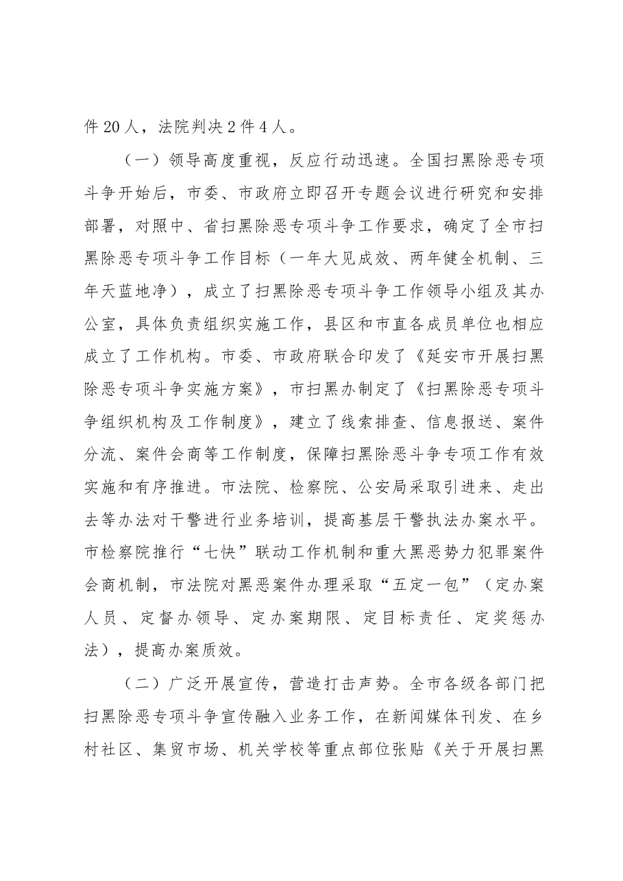 关于全市扫黑除恶专项斗争开展情况的调研报告.docx,第2页预览