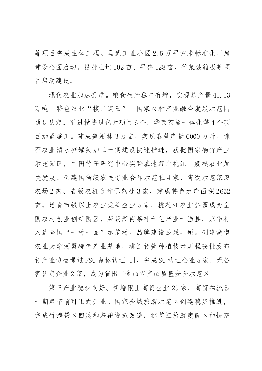 2019年桃江县人民政府工作报告(全文).docx,第3页预览