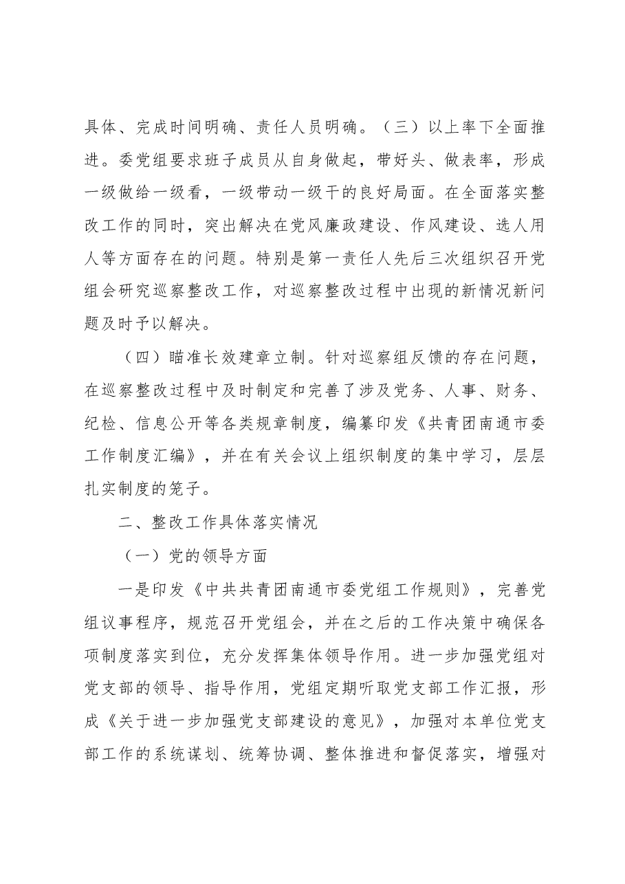 共青团xx市委党组关于巡察整改情况的报告.docx,第2页预览