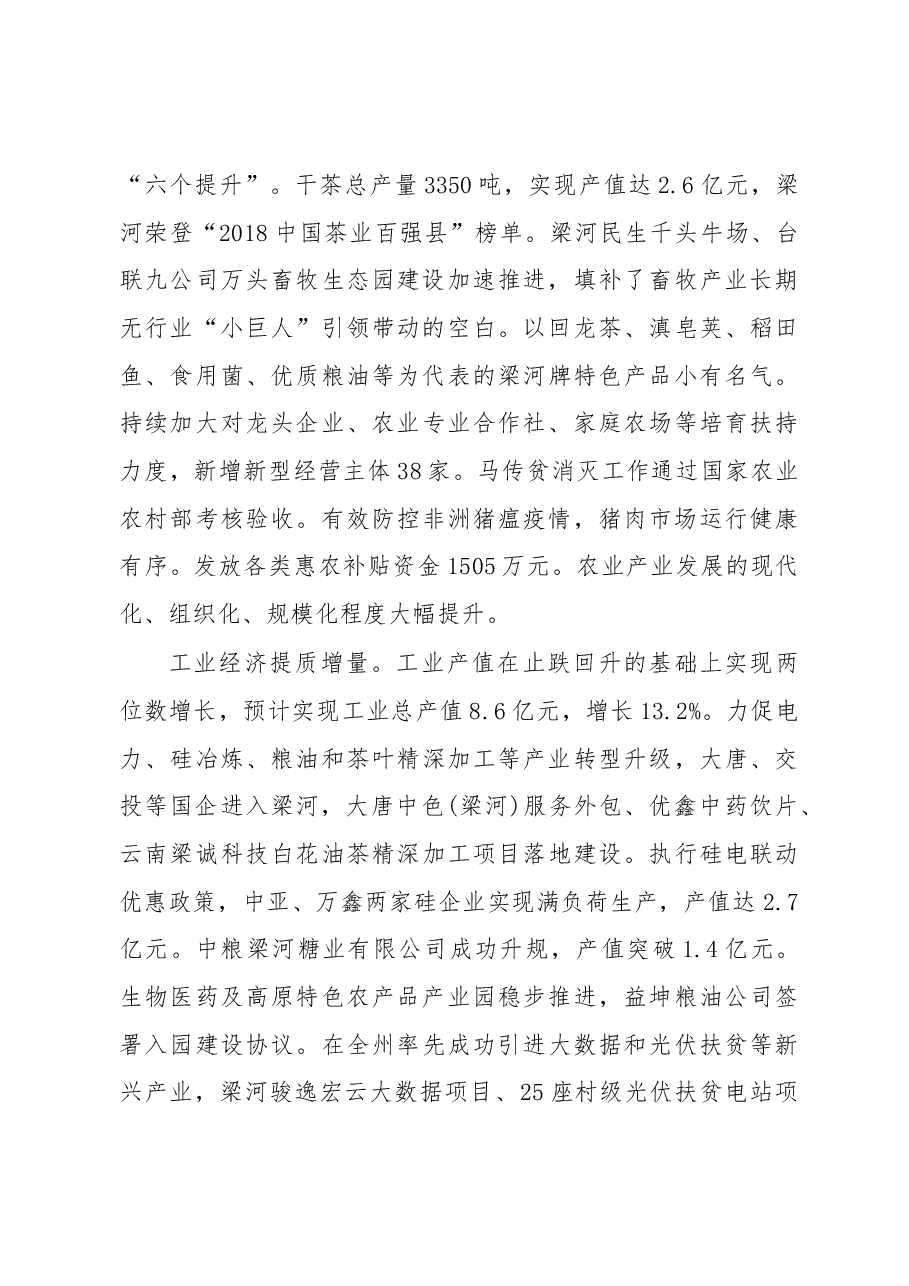2019年梁河县人民政府工作报告(全文).docx,第4页预览