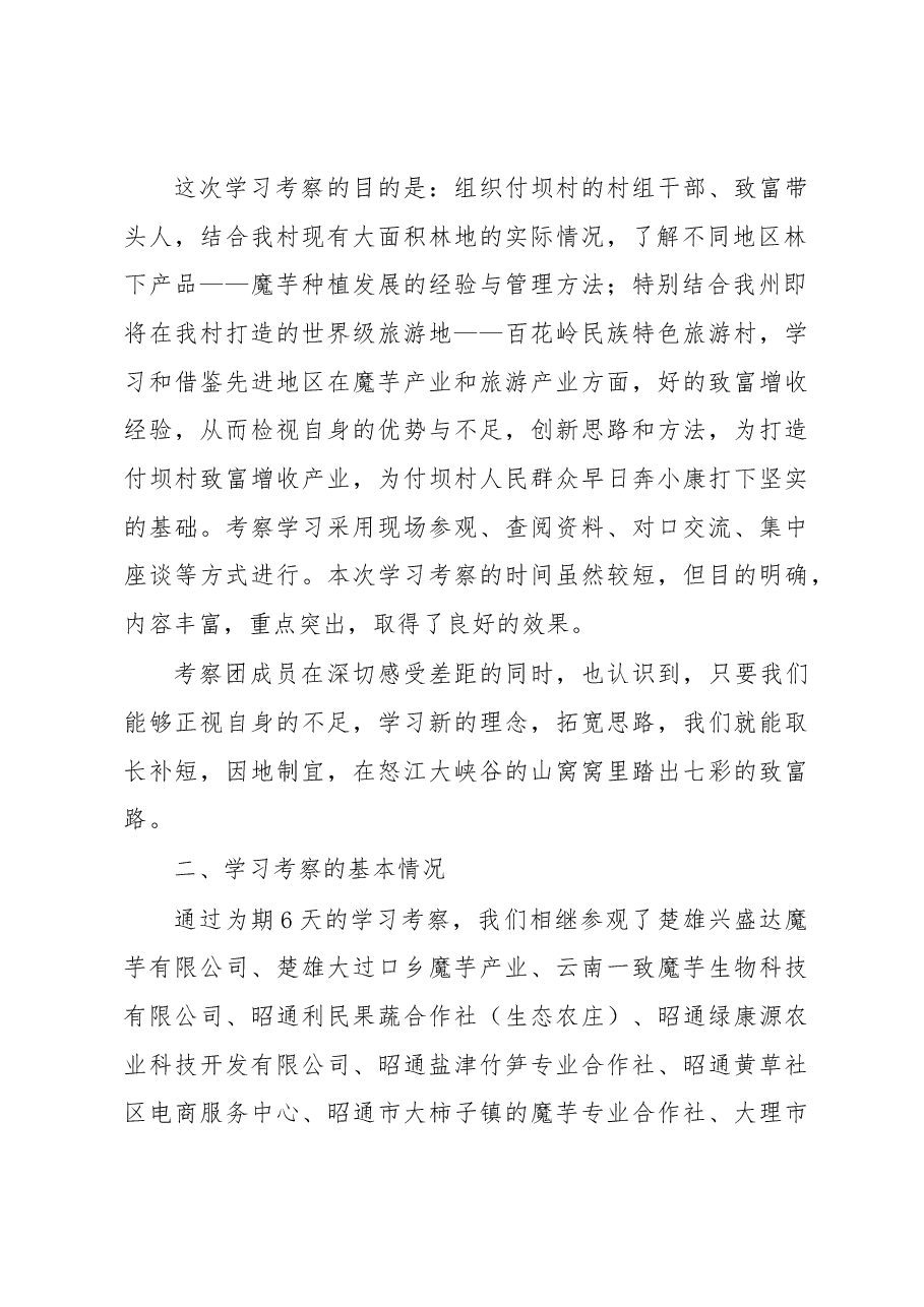 付坝村外出考察学习调研报告.docx,第2页预览