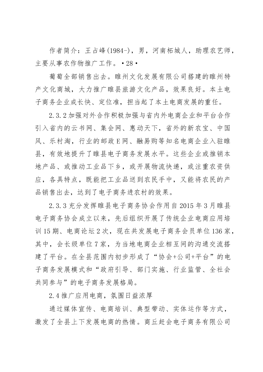 睢县农业电子商务工作调研报告_王占峰.docx,第4页预览