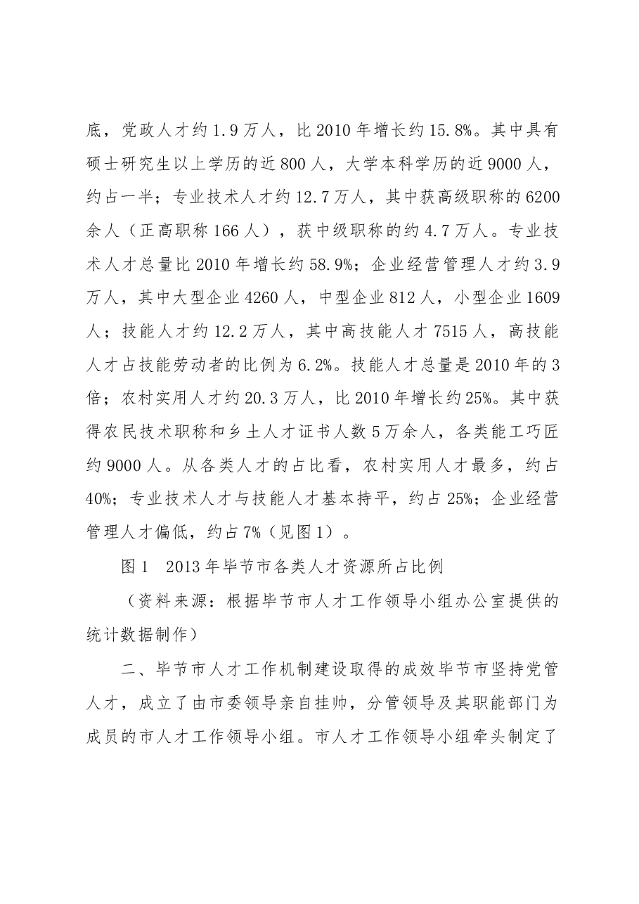 关于毕节市人才工作机制建设的调研报告.docx,第2页预览