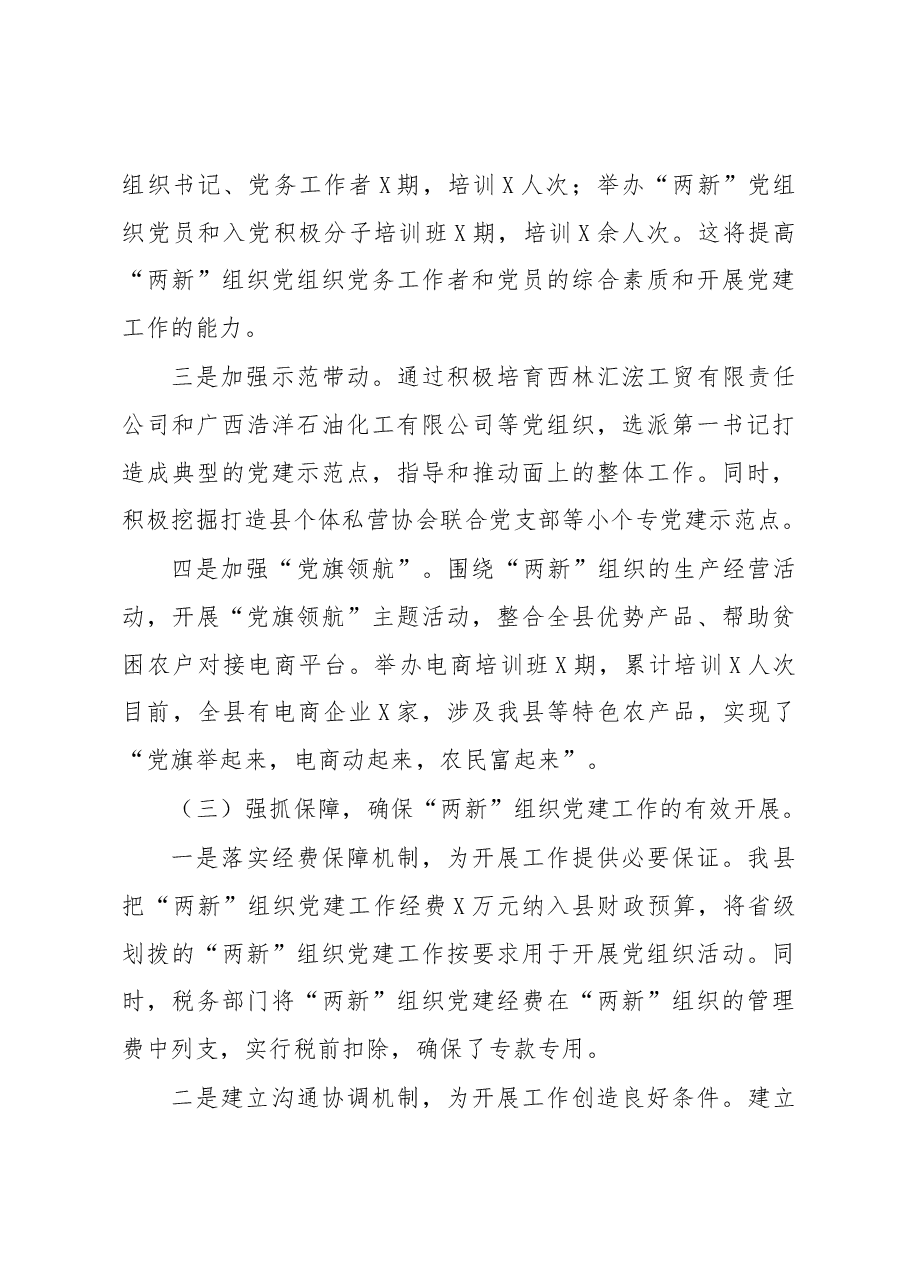 县两新党工委书记在基层党建工作座谈会上的发言.docx,第3页预览