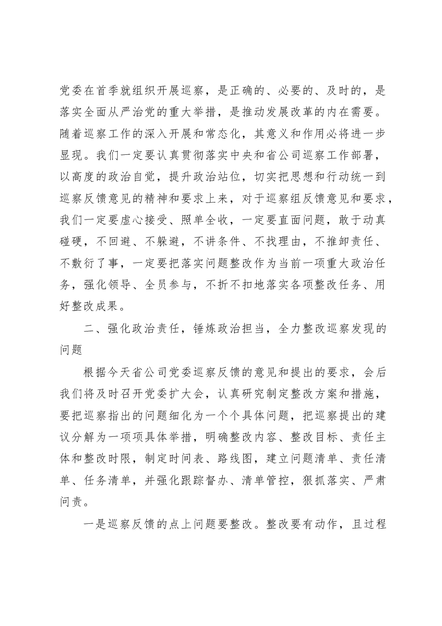在巡察反馈会上的表态发言.doc,第2页预览