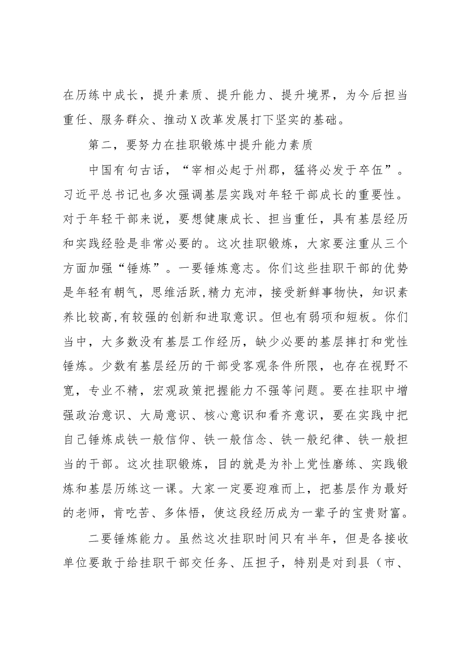 在市委选派优秀年轻干部挂职锻炼集体谈话会上的讲话.docx,第3页预览