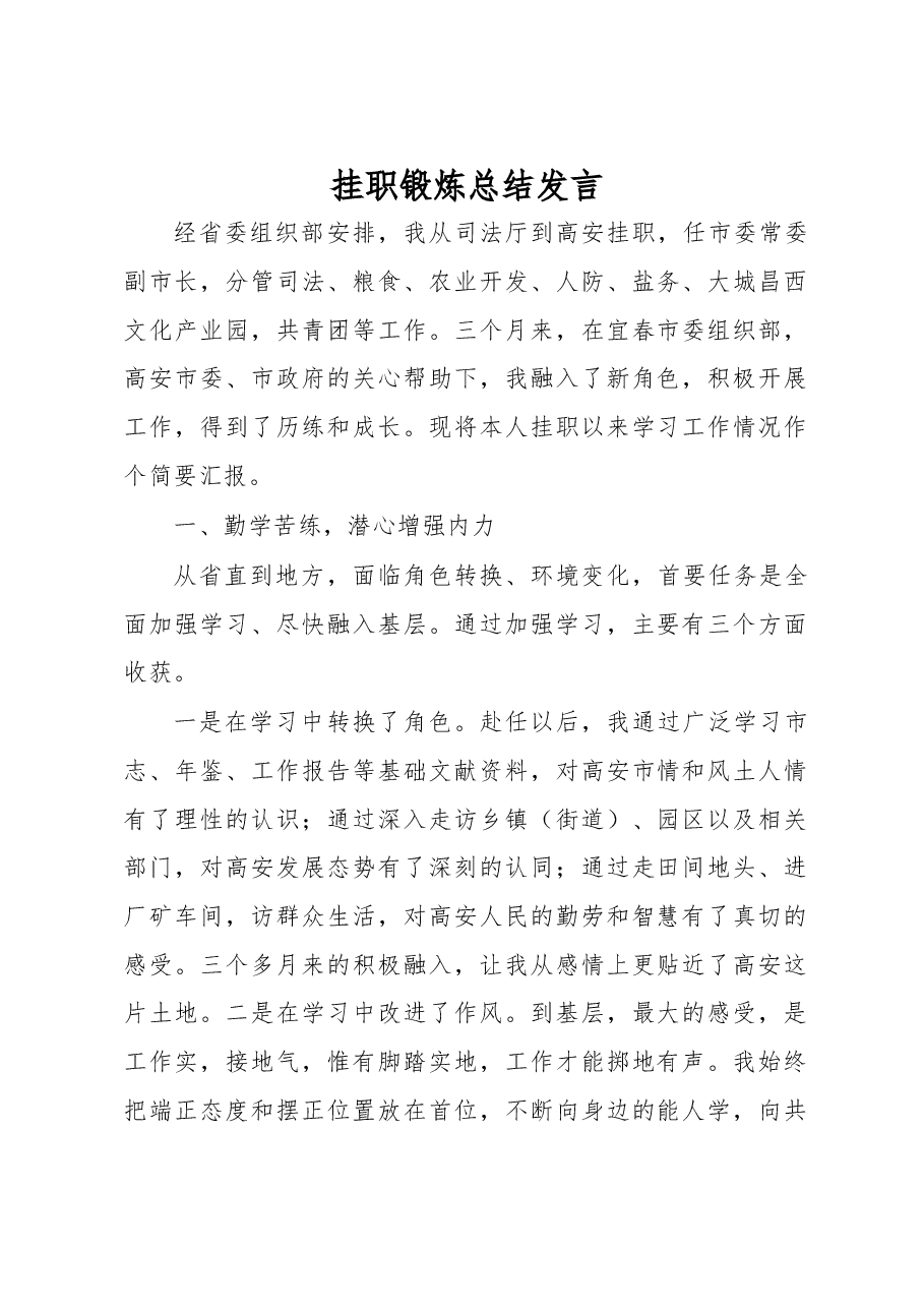 挂职锻炼总结发言.doc,第1页预览