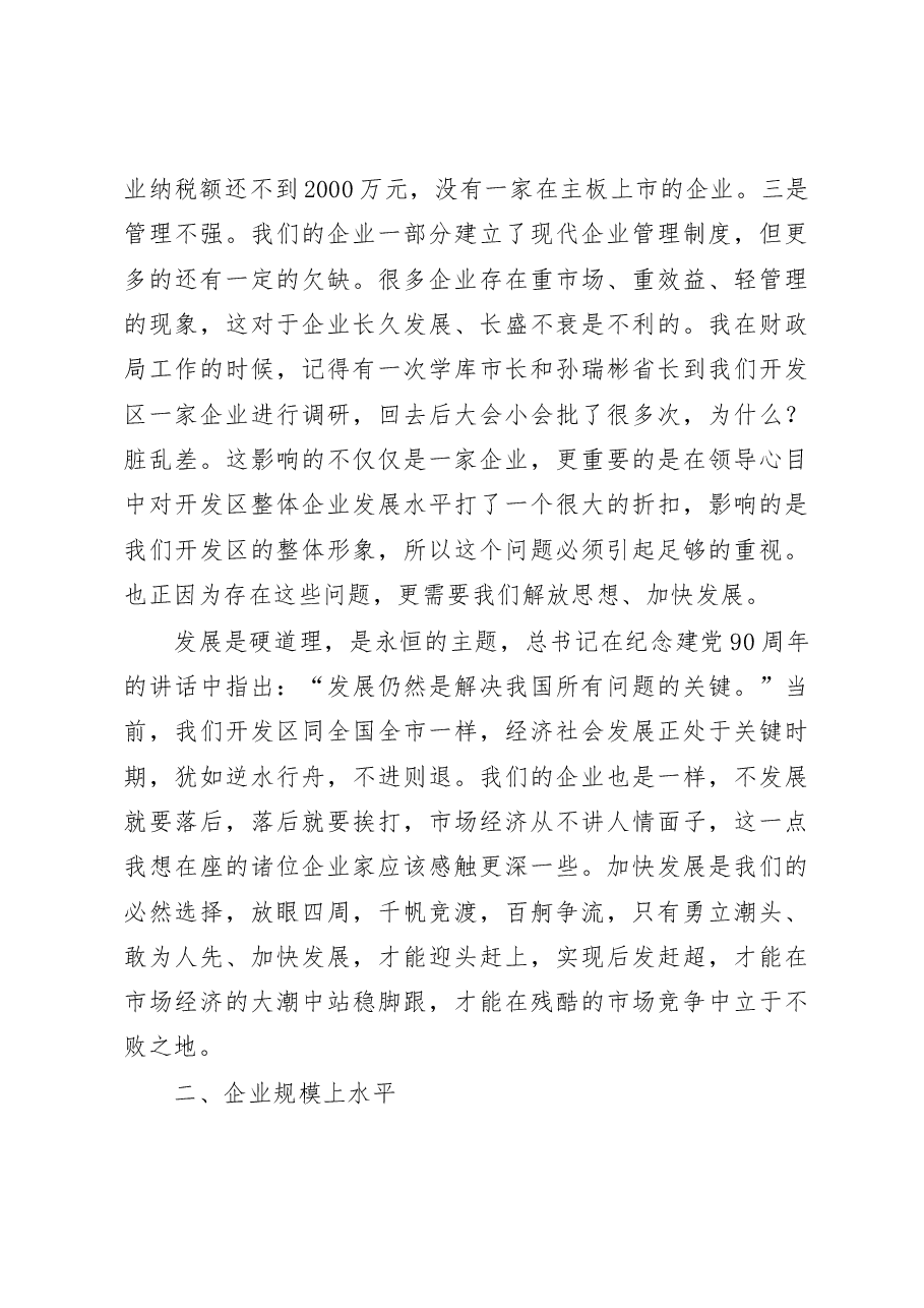 党工委书记、管委会主任杨洪榜在企业家座谈会上的讲话.docx，第4页预览
