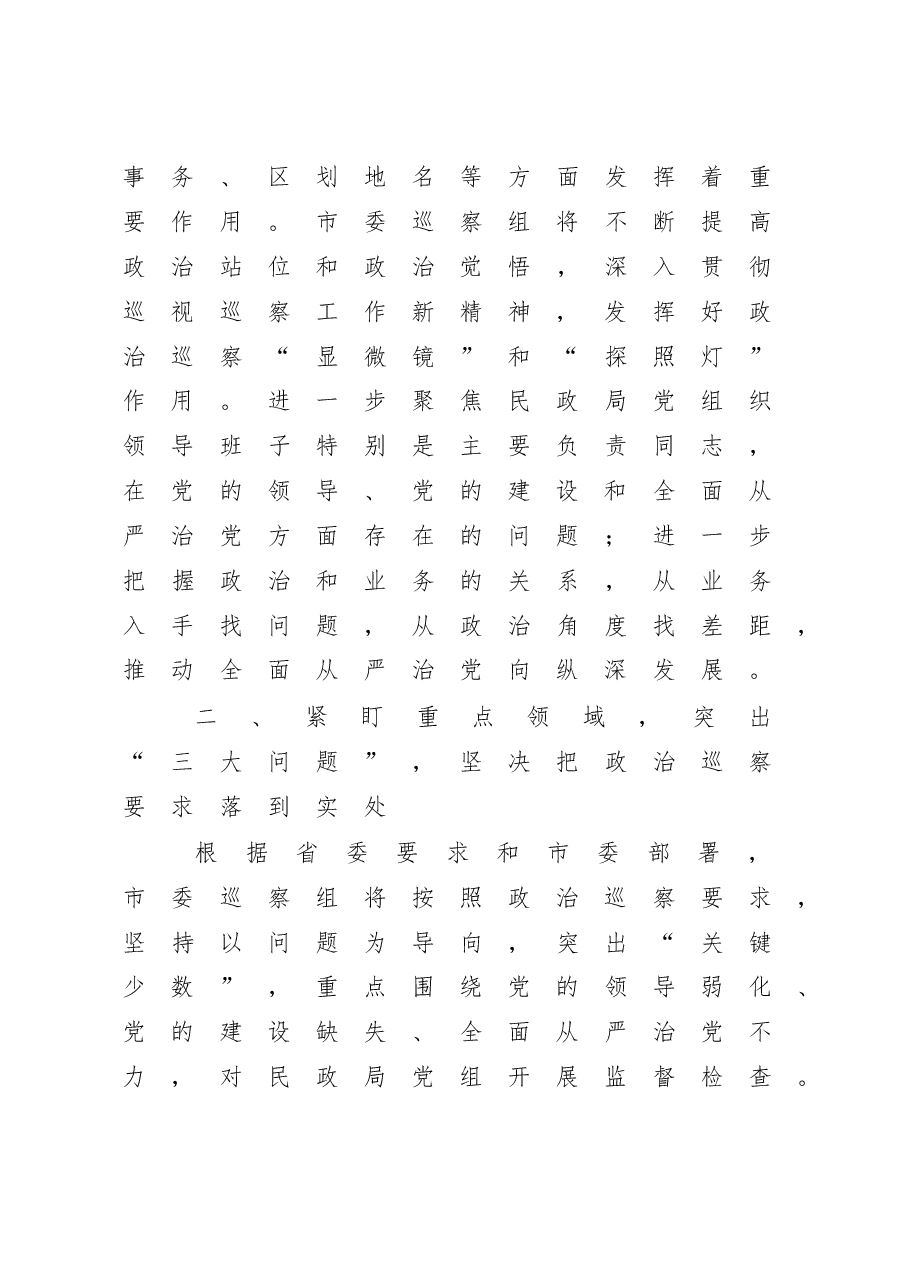 在巡察市民政局动员会上的讲话(巡察组组长、巡察办主任)2017年.doc,第4页预览