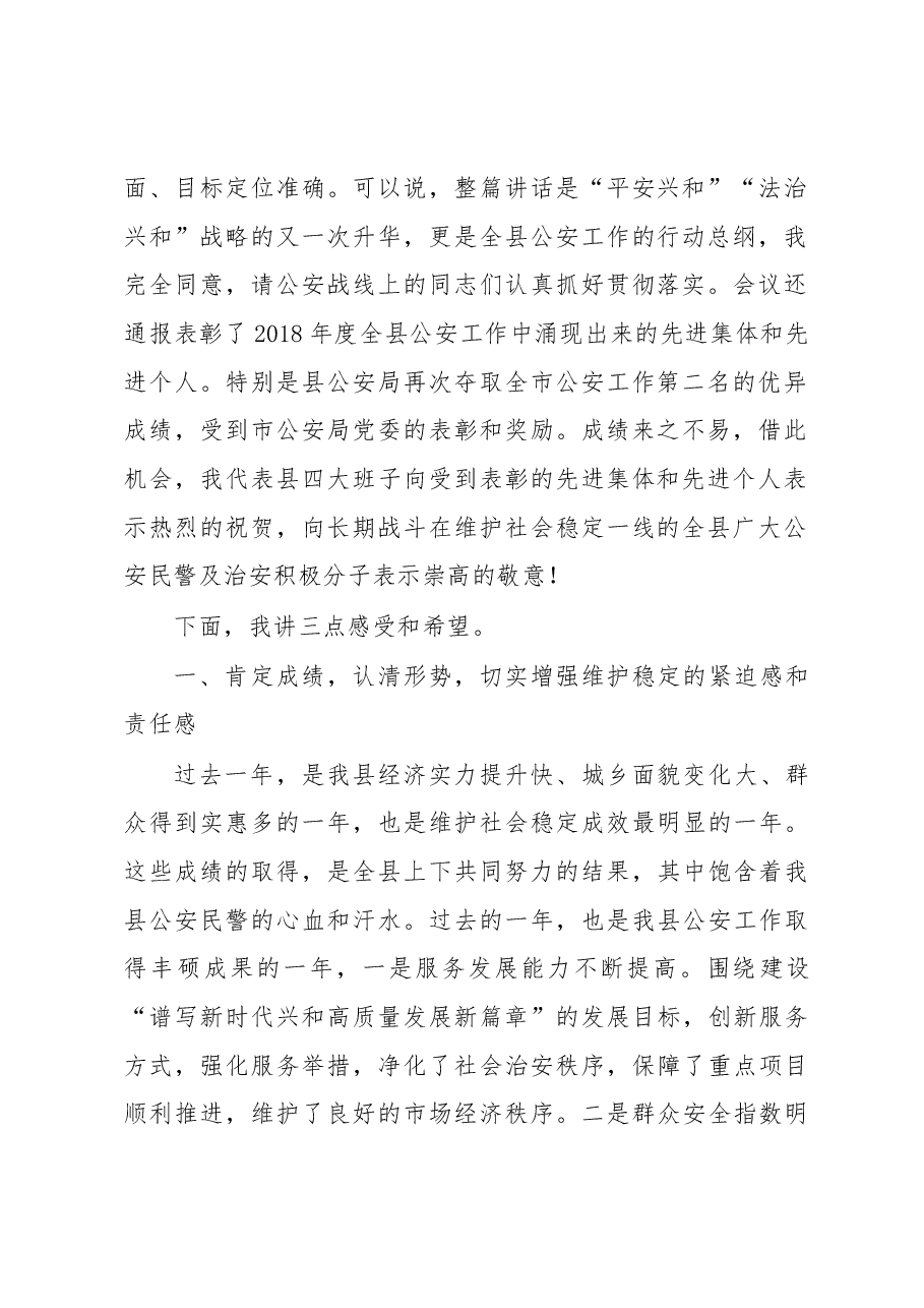 付海青:在2019年全县公安工作会议上的讲话.docx,第2页预览