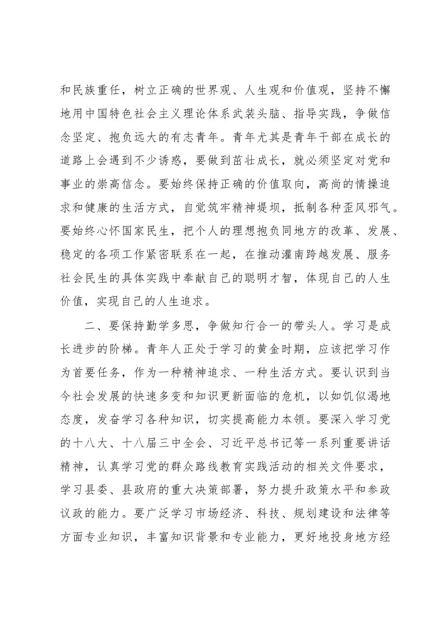 在全县青年代表座谈会上的讲话.doc,第3页预览