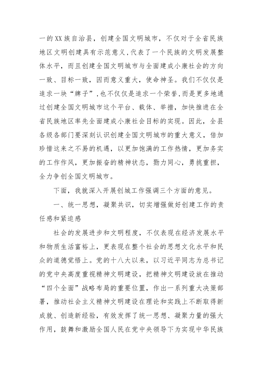 在创建全国文明城市动员大会上的讲话(范文).docx,第2页预览