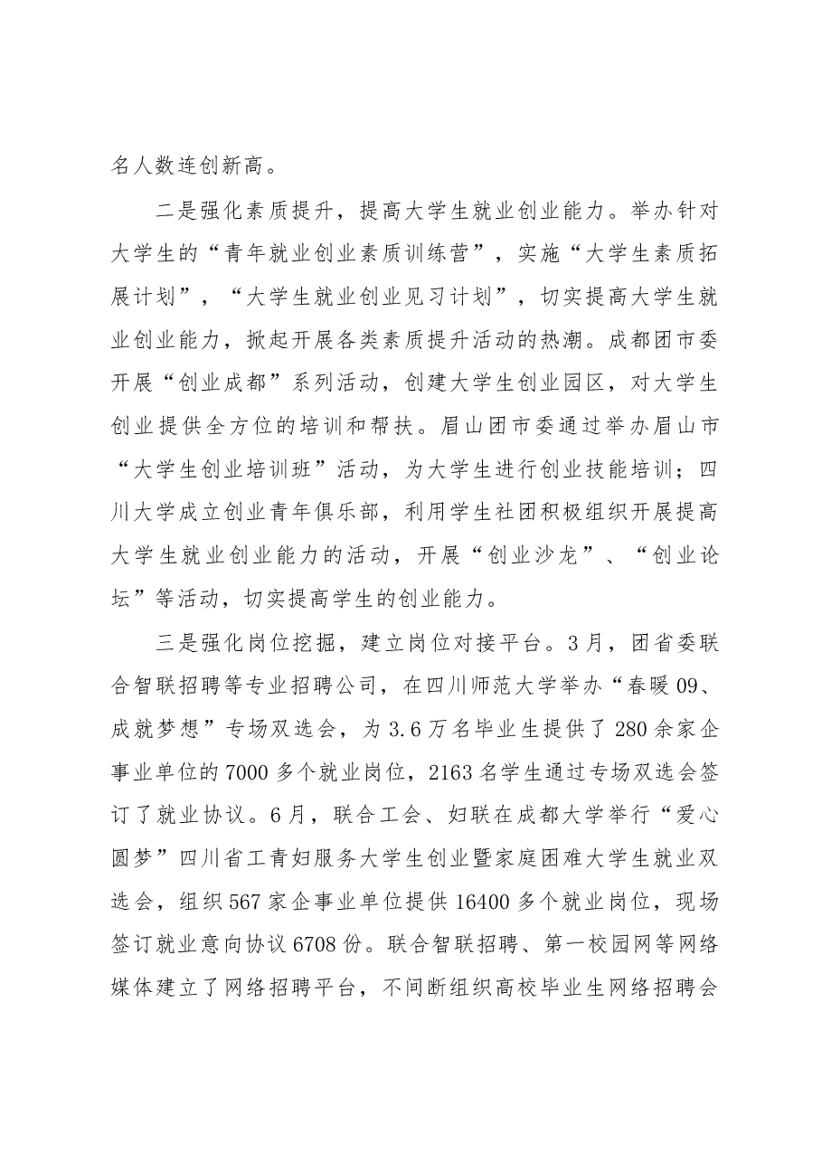 张彤同志:在四川共青团促进大学生就业创业工作现场推进会上的讲话.doc,第3页预览