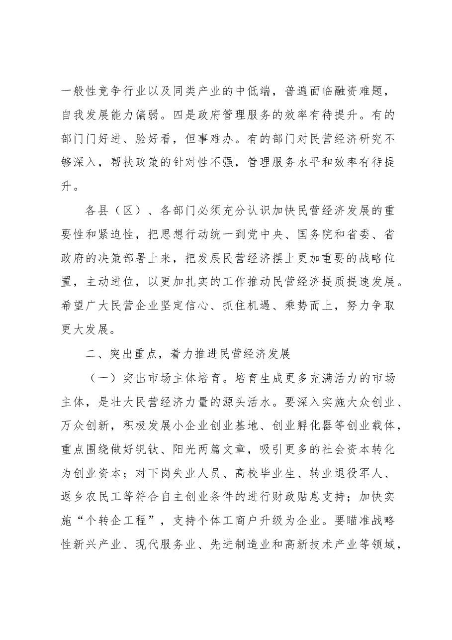 在全市推进民营经济发展大会上的讲话.doc,第3页预览