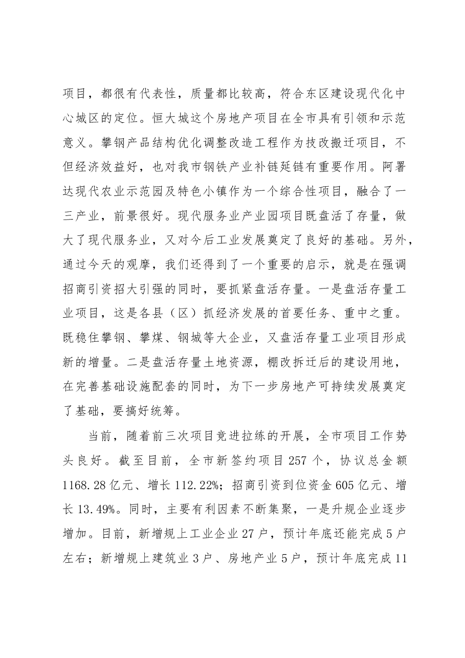 在月度经济运行调度暨第四次项目竞进拉练座谈会上的讲话.doc,第2页预览
