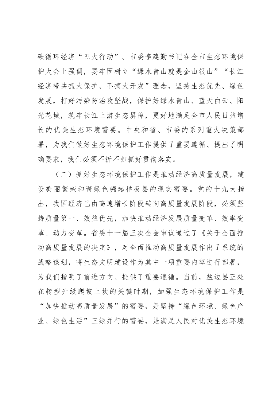王岩辞同志在全县生态环境保护大会上的讲话.docx,第3页预览