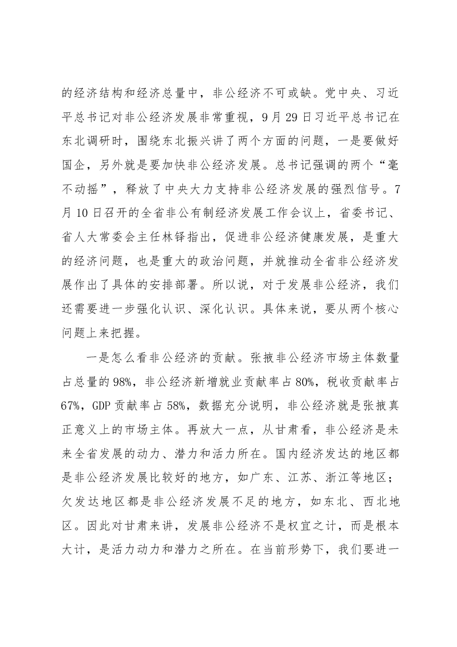 在全市非公有制经济发展工作会议上的讲话.docx,第2页预览
