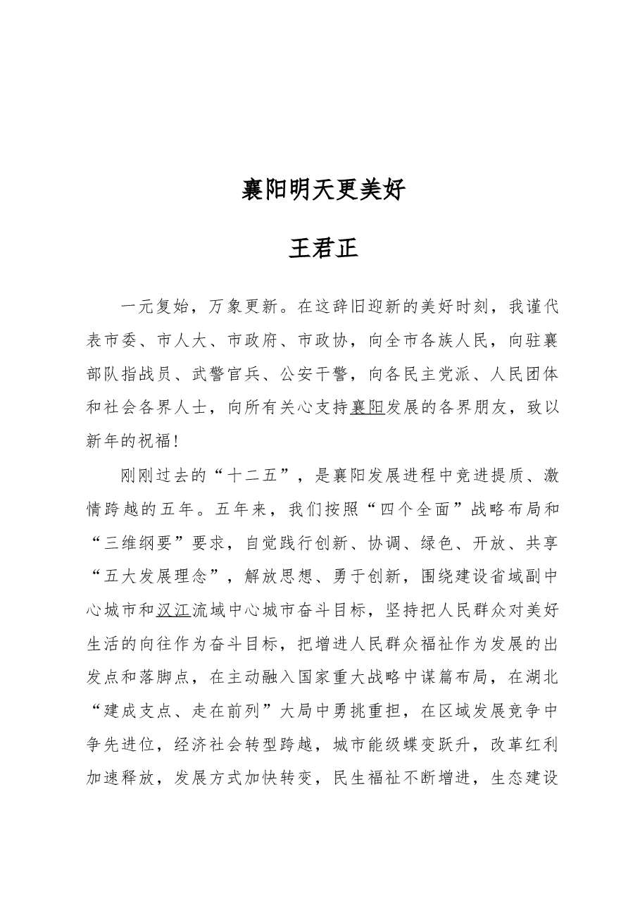 王君正:襄阳明天更美好.docx,第1页预览