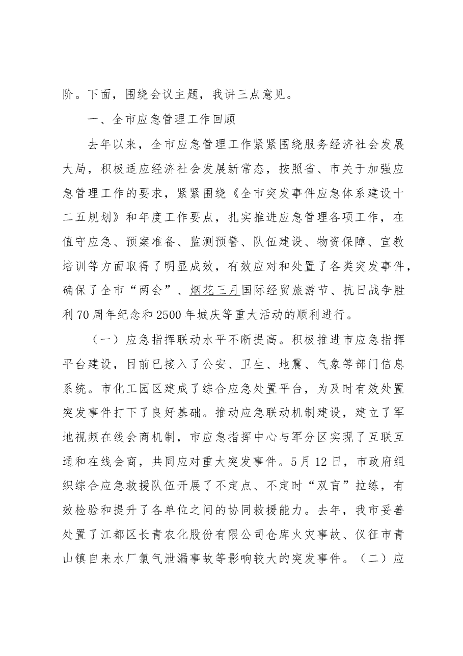 丁纯:在全市应急管理工作会议上的讲话.docx,第2页预览