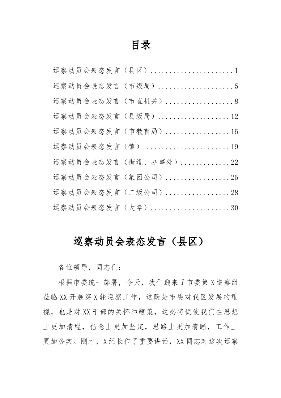 (10篇)巡察组动员会讲话汇编.docx,第1页预览