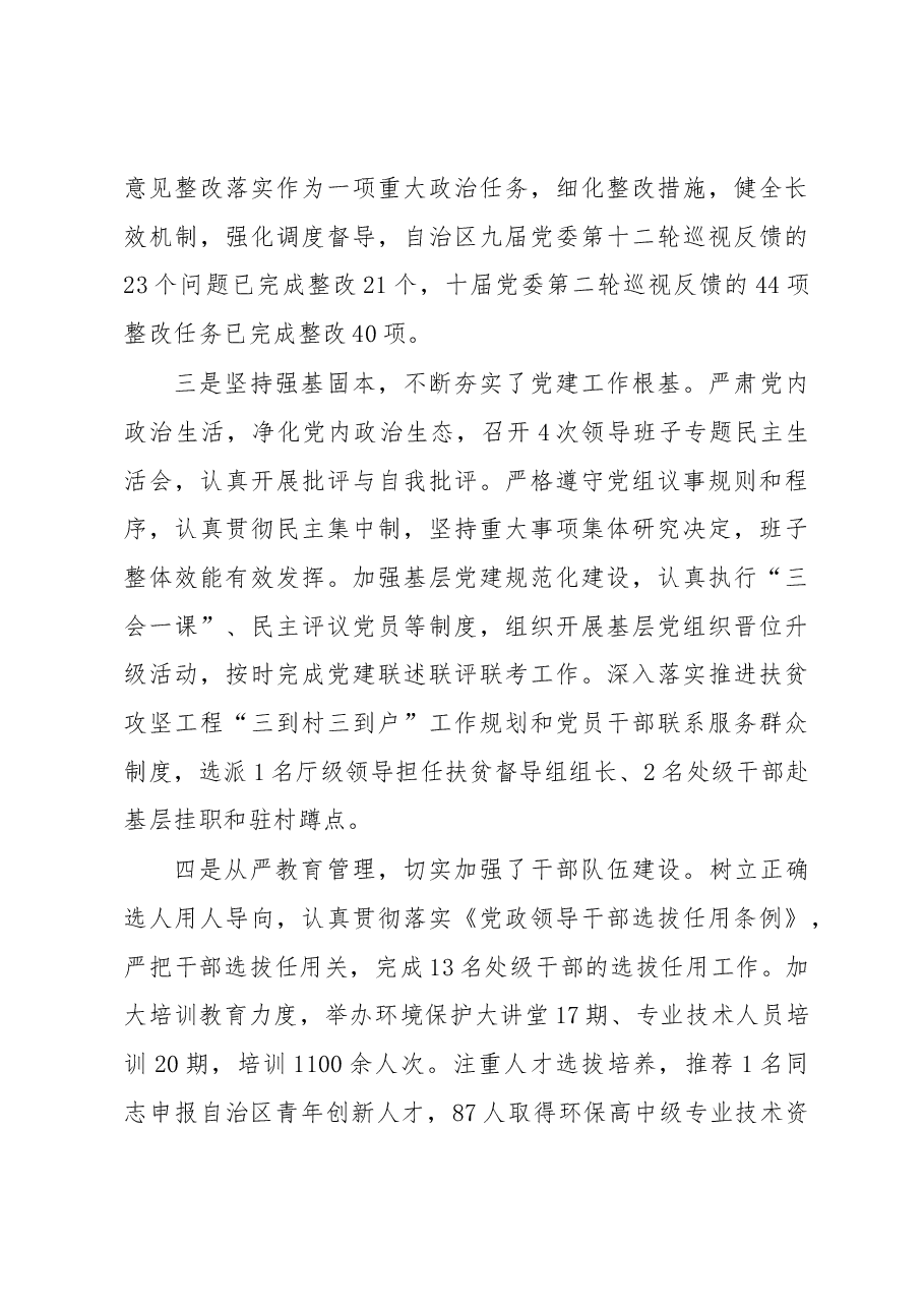 向东在2018年全区环保系统全面从严治党工作视频会议上的讲话.docx,第3页预览
