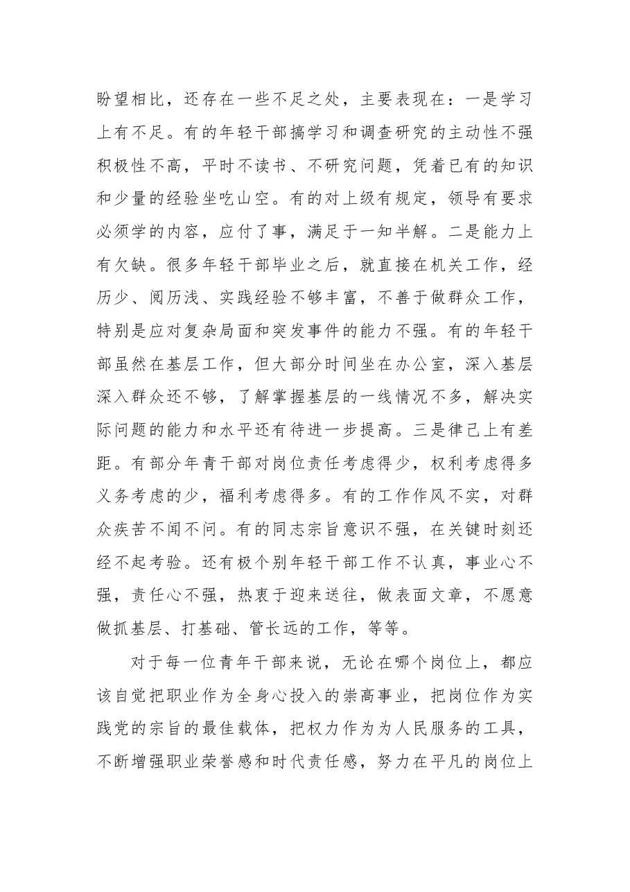 在全区青年干部座谈会上的讲话.doc,第4页预览