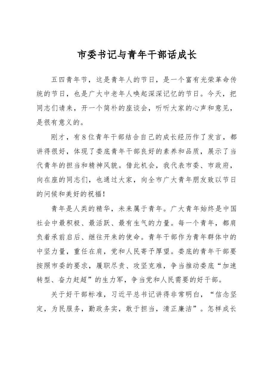 市委书记与青年干部话成长.doc，第1页预览