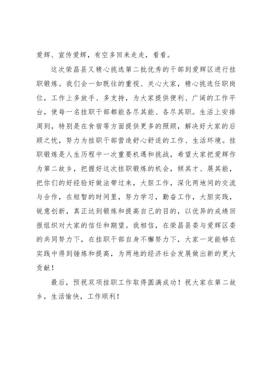 徐飞:荣昌县挂职干部座谈会上的讲话.docx,第2页预览