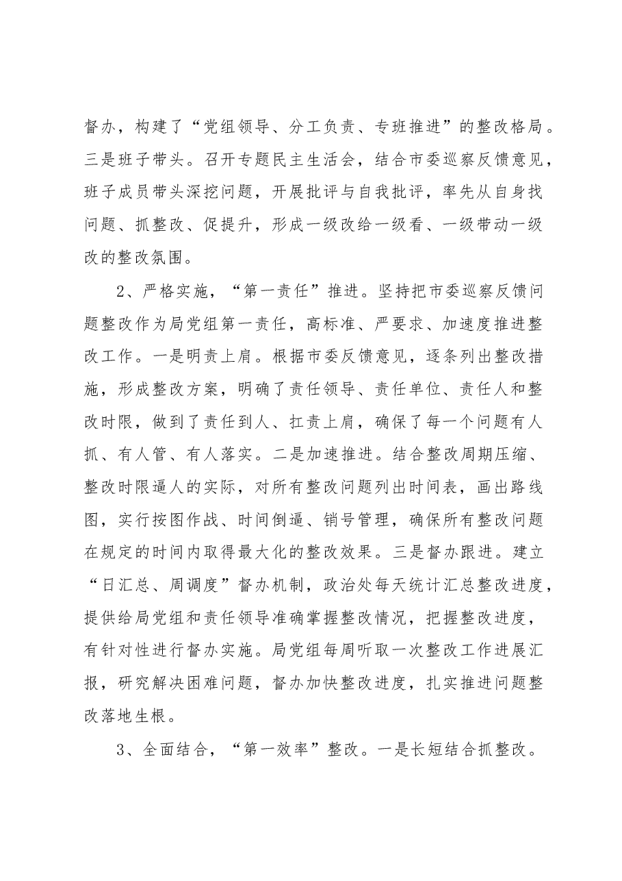 关于市委第一巡察组反馈意见整改情况报告.docx,第2页预览