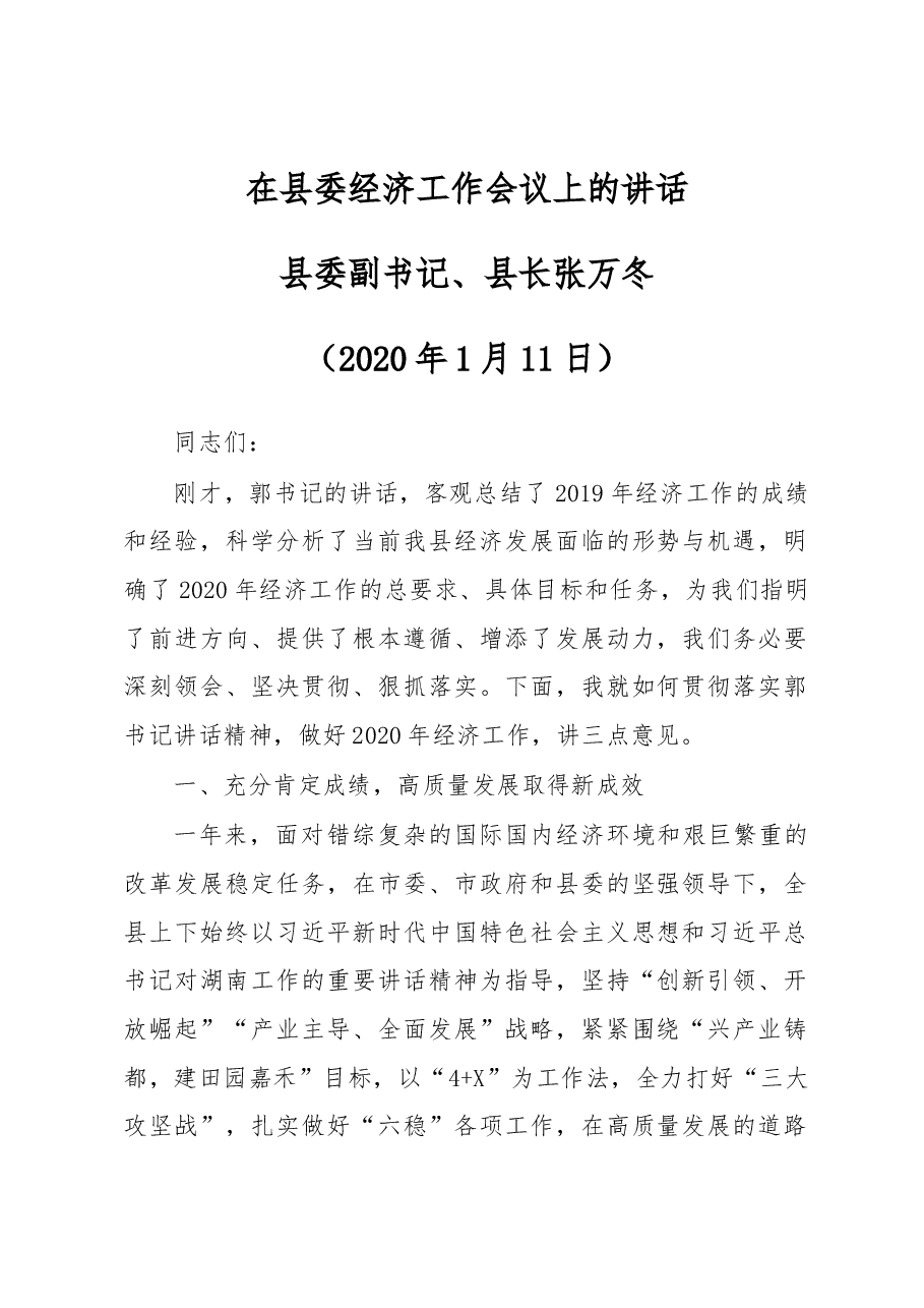 张万冬:在县委经济工作会议上的讲话.docx,第1页预览