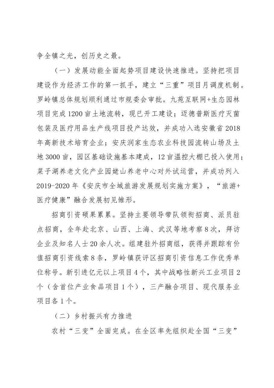 罗岭镇2019年政府工作报告.docx,第2页预览