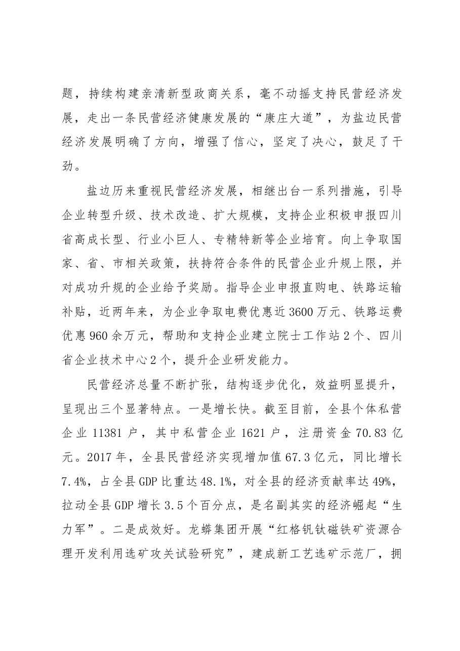 王岩辞同志在盐边县民营经济健康发展大会上的讲话.docx,第4页预览