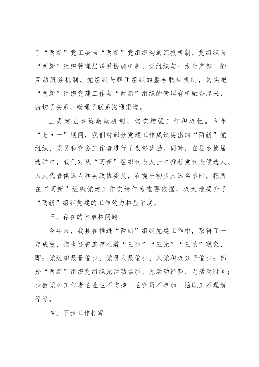 县两新党工委书记在基层党建工作座谈会上的发言.docx,第4页预览