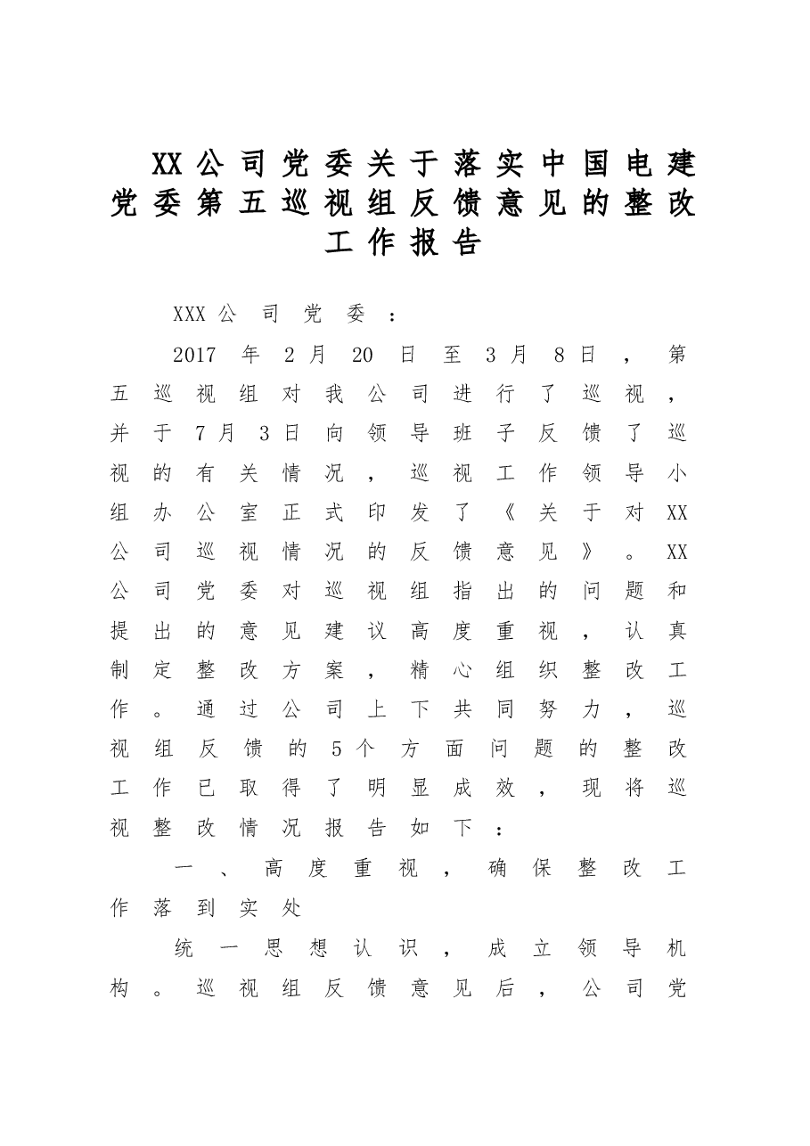 巡视反馈意见整改工作报告.doc,第1页预览