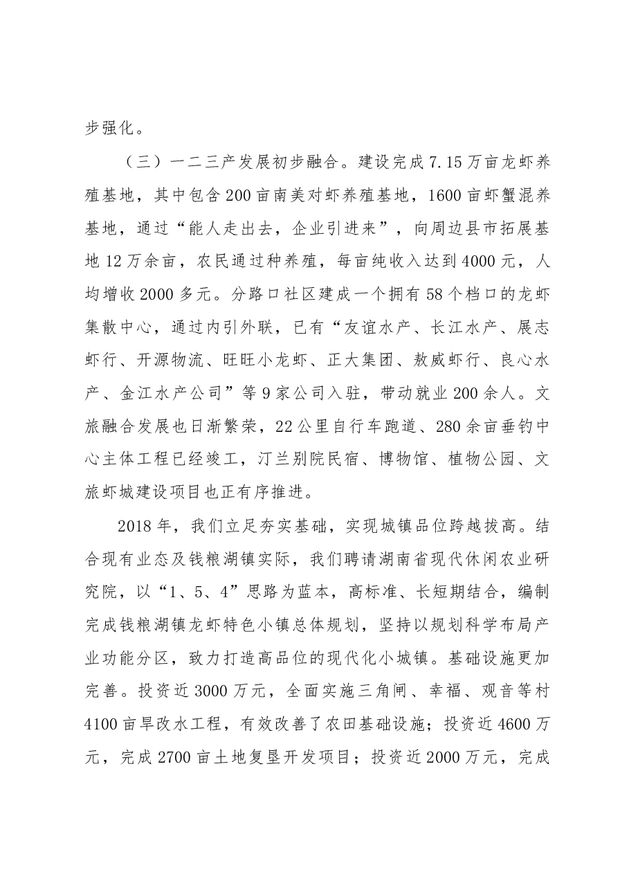 钱粮湖镇2019年政府工作报告.docx,第3页预览