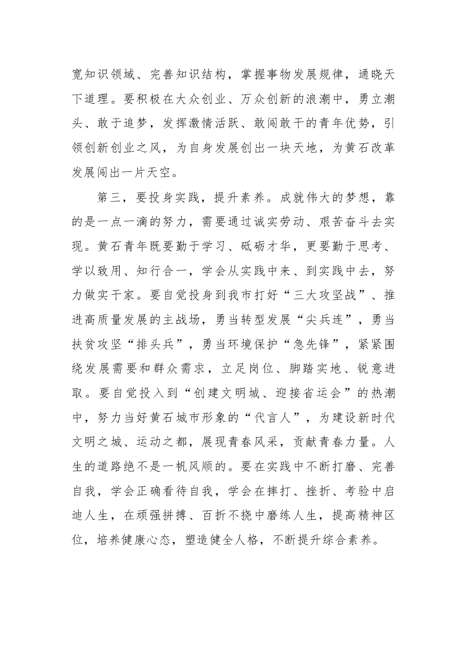 杨军在黄石市纪念“五四”运动99周年主题团日上的讲话.docx,第3页预览