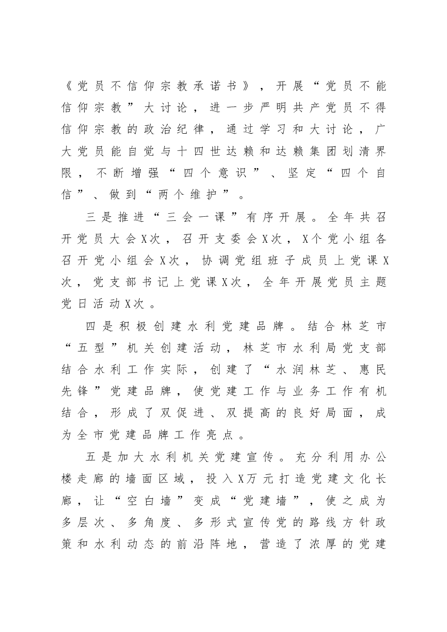 水利局党支部书记抓基层党建工作述职报告.docx,第3页预览