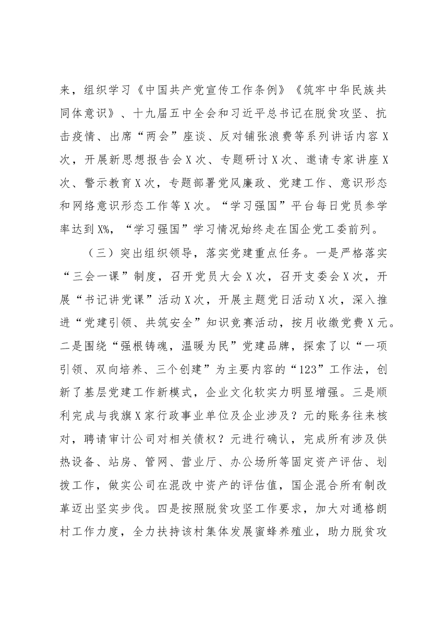 公司2020年度党建工作述职报告.docx,第2页预览