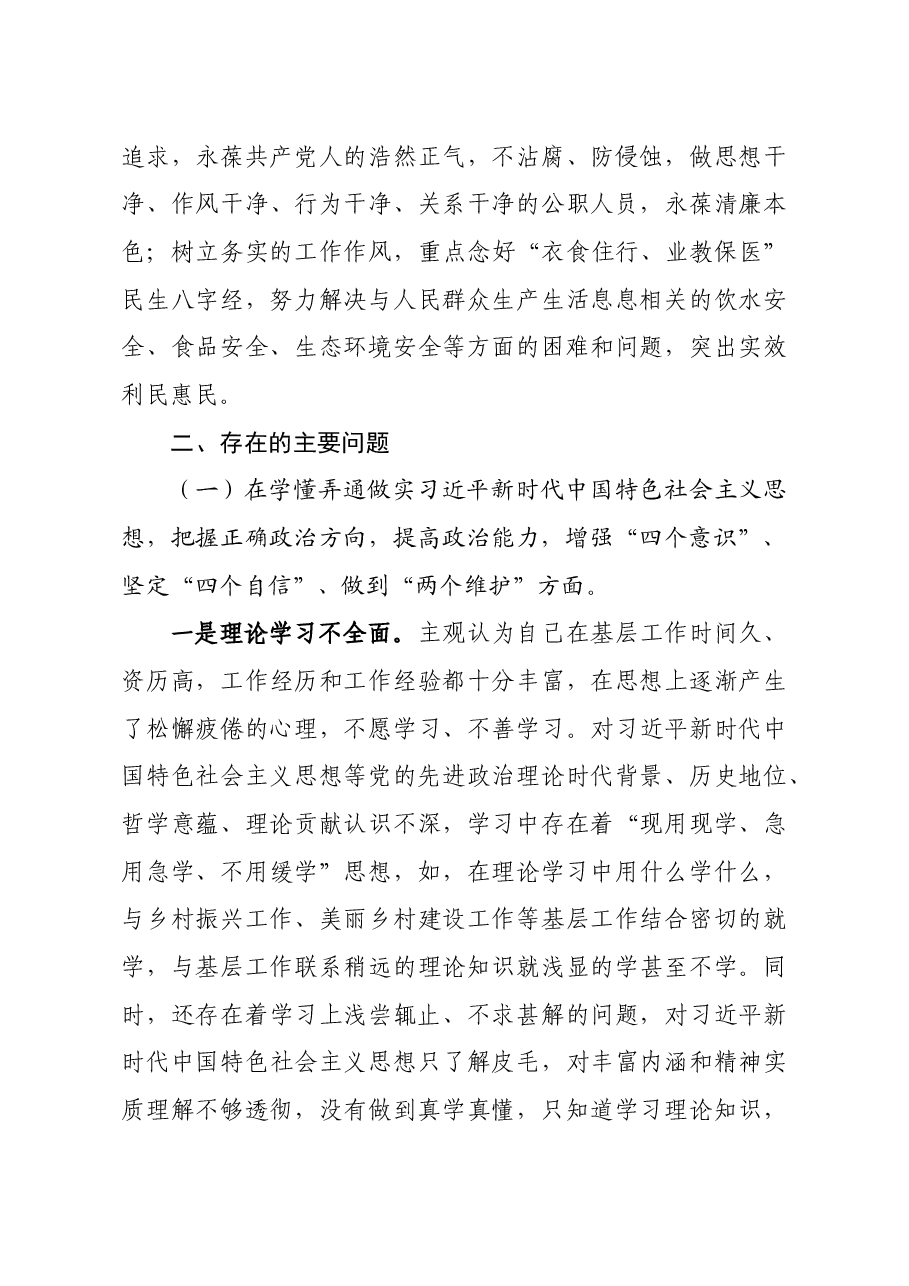 镇党委书记2020年度民主生活会材料.docx,第2页预览