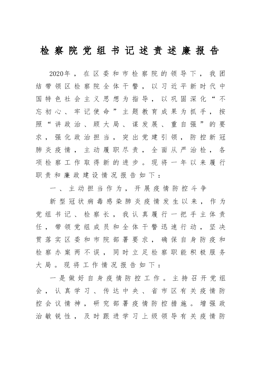 检察院党组书记述责述廉报告.docx，第1页预览
