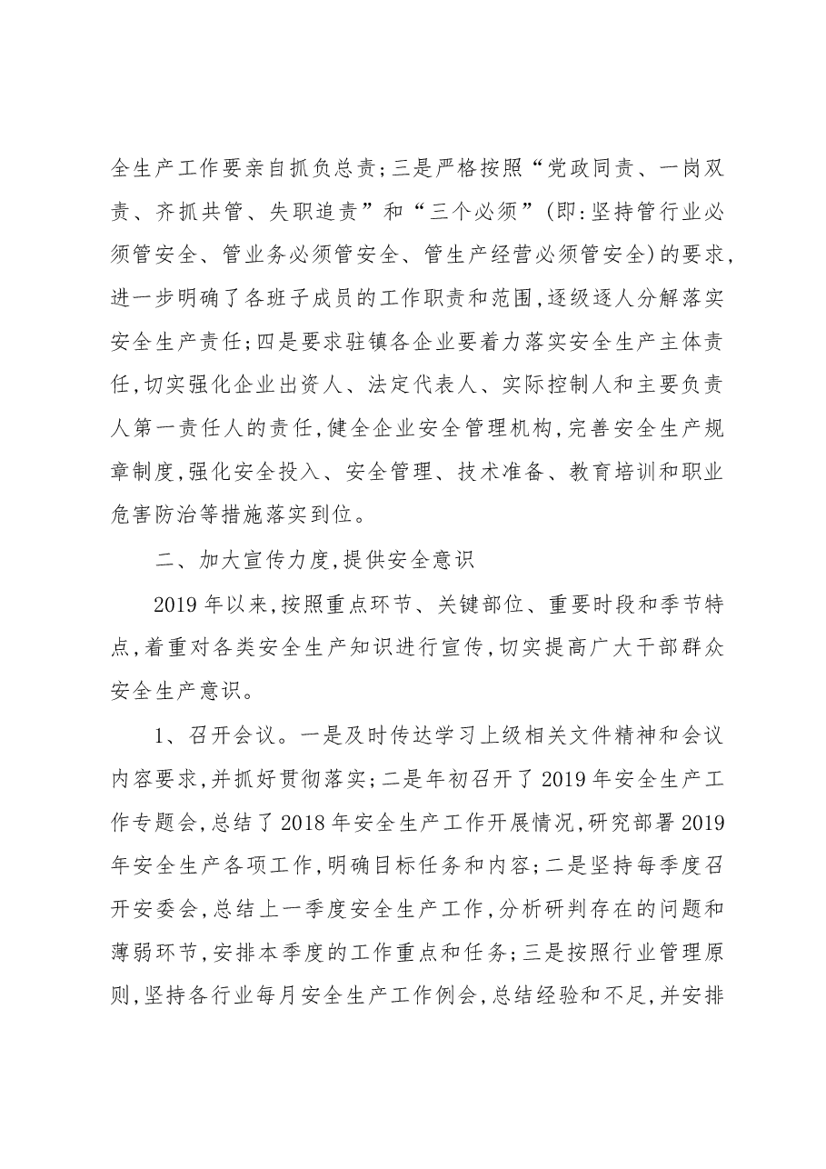大川镇2019年安全生产工作总结.docx,第2页预览