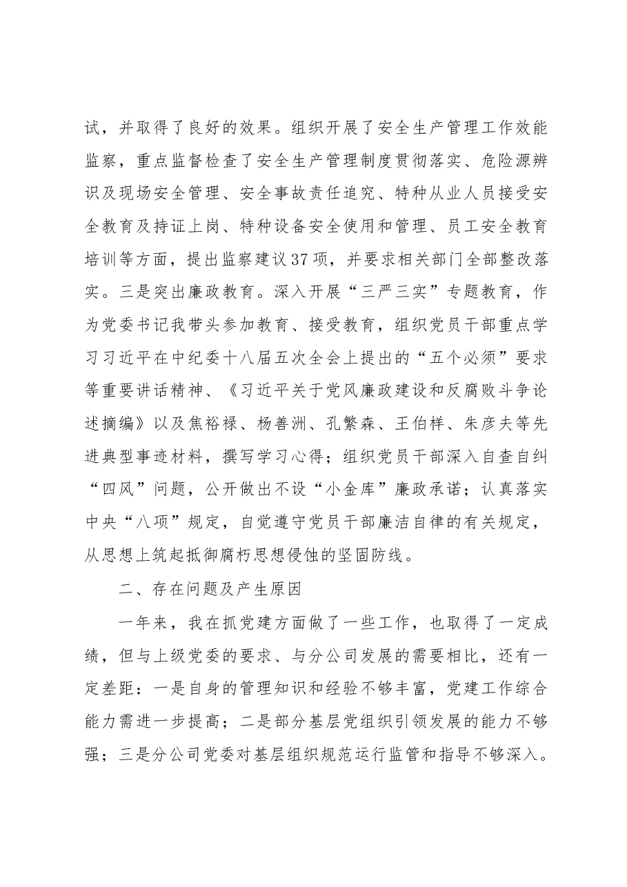 公司党委书记抓基层党建工作述职报告.docx,第3页预览