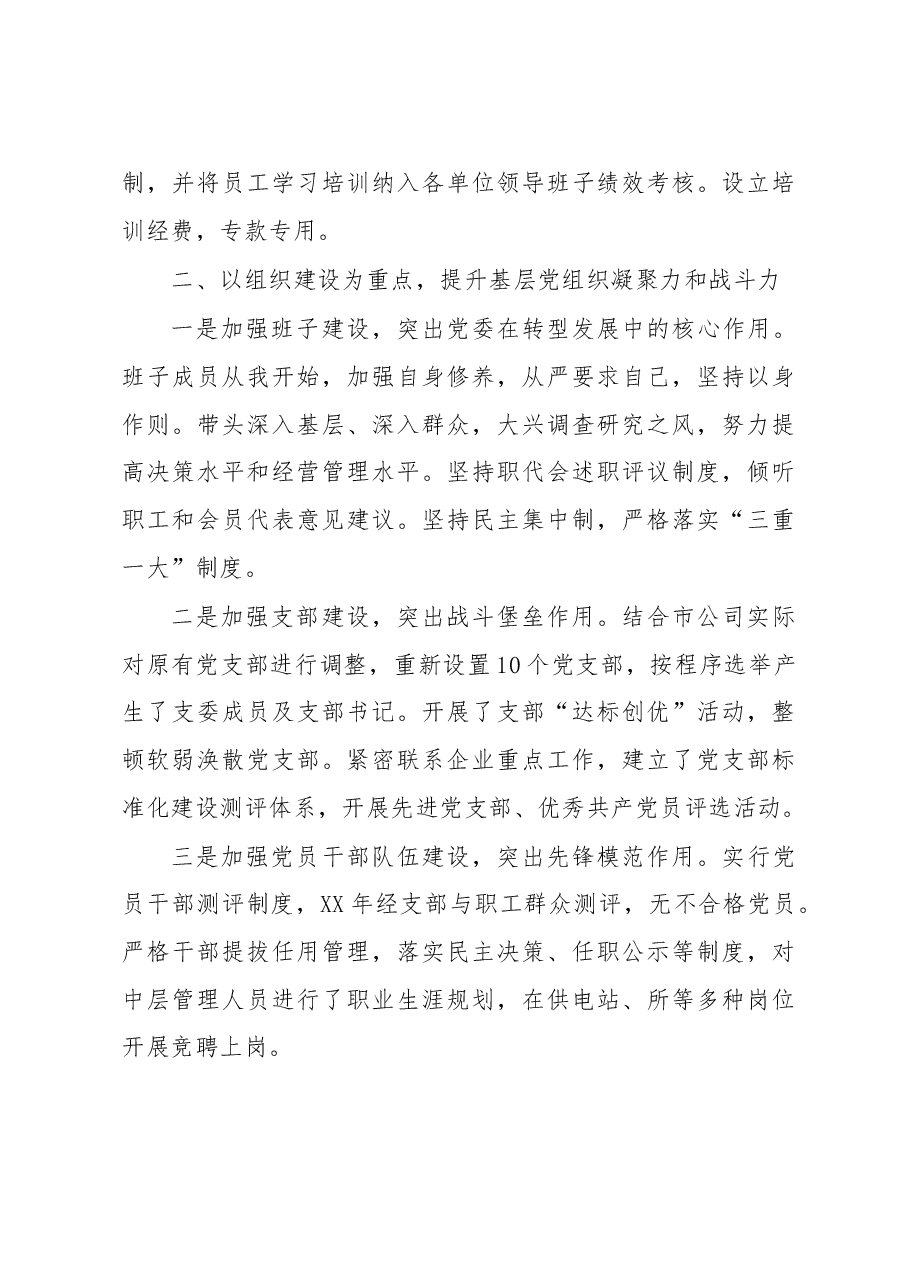 供电公司党委书记党建工作述职报告.doc,第3页预览