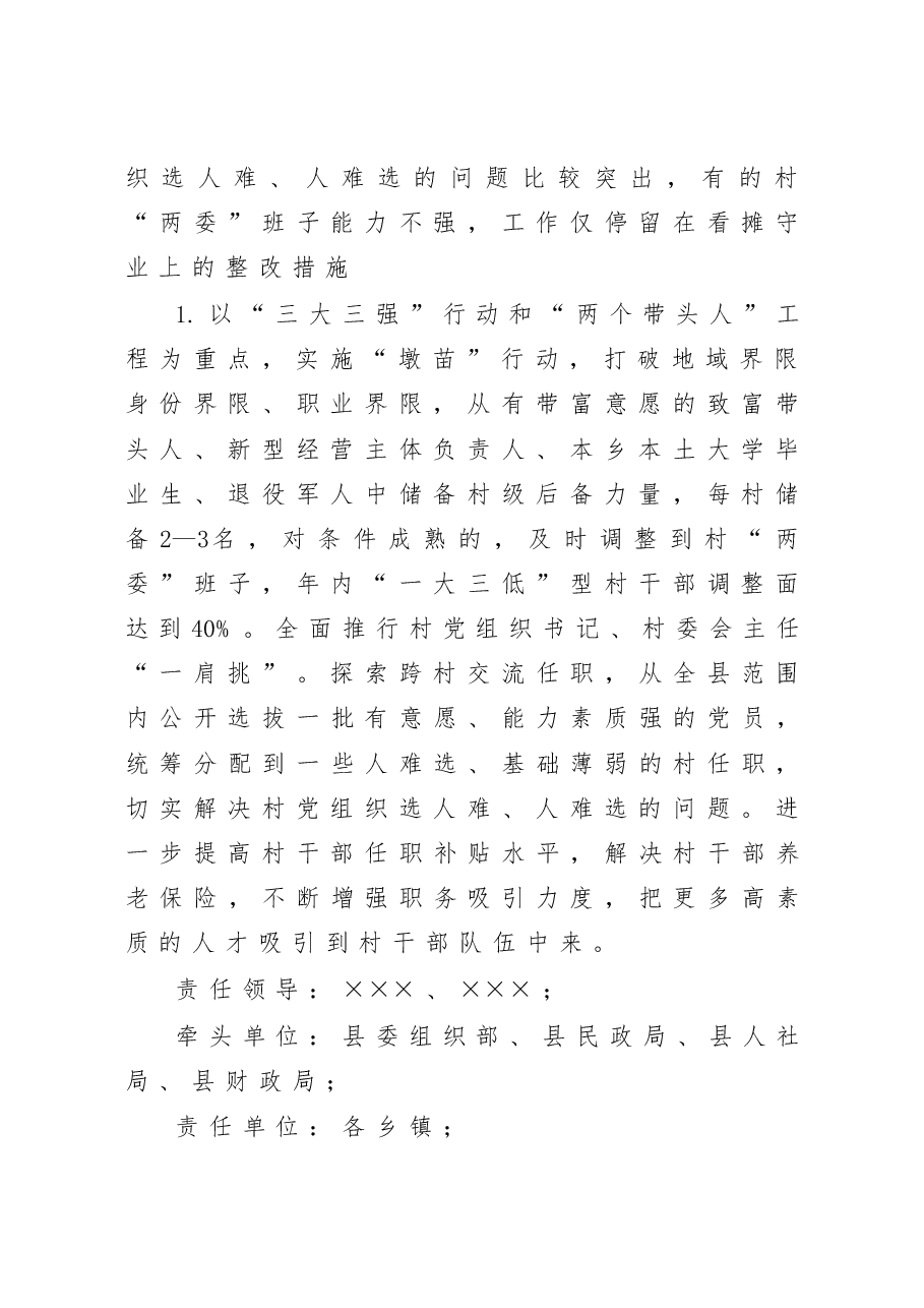 县落实2021年度全市党组织书记抓基层党建述职点评问题整改方案.docx,第2页预览